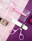 Eyebrow Scissors, Small Scissors for Facial, Nose, Eyebrow, Mustache, and Beard Hair Trimming & Grooming, Straight Edge, Purple Long Cap