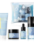 SURMEDIC AZULENE Soothing Trial Kit, Korean Skincare, Airplane-Friendly Travel Size Mini Set, Facitl Kit Gift for Women with Moisturizer, Cleanser, Toner, Ampoule, Cream