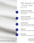 Advanced Clinicals 10% Glycolic Acid + Lactic Acid Lotion Exfoliant Moisturizing Cream With Hyaluronic Acid Moisturizer | AHA Exfoliating Body Cream Improves Look Of Uneven Rough Skin Texture, 2-Pack