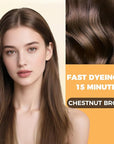 Chestnut Brown Hair Dye Shampoo 3 in 1 for Gray Hair Coverage, Hair Color Shampoo for Women Men, Herbal Ingredients Champu Para Pintar el Cabello (16.9 Oz)