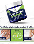 Tea Tree Oil Foot Cream - Moisturizing Athletes Foot Care For Dry Cracked Feet Cream - Heel & Callus Removal, Toenail Treatment, Ringworm Itchiness Relief - Made in USA Foot Cream, 2 Ounce Pack of 1