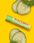 Burt's Bees Lip Balm - Original Beeswax, Cucumber Mint, Watermelon & Sweet Mandarin, With Responsibly Sourced Beeswax, Tint-Free, Natural Origin Treatment, 4 Tubes, 0.15 oz.