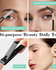 Tweezers Set, Hyxhappy 9 pcs Professional Stainless Steel Tweezers Kit for Facial Hair, Great Precision Eyebrow Plucke Tweezer with Luxurious Travel Case for Daily Beauty Tools