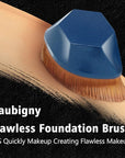 Daubigny Perfect Makeup Brush for Face Blush Foundation Brush for Blending Liquid, Cream or Flawless Powder Cosmetics with Protective Case (Blue)