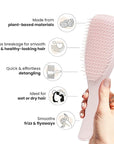 Tangle Teezer Plant-Based Ultimate Detangler Brush, Dry & Wet Hair Brush, Eliminates Knots & Reduces Breakage for All Hair Types, Marshmallow Pink