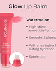 MCoBeauty Glow Lip Balm, Watermelon, Nourishing