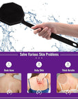 Silicone Back Scrubber for Shower,Back Washer for Shower Men, Lengthen Bath Body Brush with Long Handle, Brush for Shower Exfoliating and Massage Shower Brush - Black