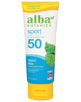 Alba Botanica Sunscreen Lotion, Sport, SPF 50, Fragrance Free, 3 oz (Packaging May Vary)