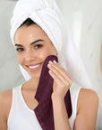 Utopia Towels 24 Pack Cotton Washcloths Set, 100% Ring Spun Cotton, Premium Quality Flannel Face Cloths, Highly Absorbent and Soft Feel Fingertip Towels, Burgundy