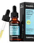 Brandefy Vitamin C Face Serum 15% L. Ascorbic Acid, Ferulic Acid .5% + Vitamin E for Self Care and Beauty, Face Dark Spot Corrector and Anti Aging 1oz, Made In The USA