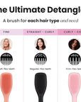 Tangle Teezer Ultimate Detangler Curly Hair Brush, Dry & Wet Hairbrush, Reduces Frizz & Breakage, for 3C to 4C Curly Hair Types, Pink Mango