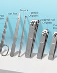 Premium Stainless Steel Nail Clippers Set - Travel Grooming Kit, 10pc Manicure/Pedicure Tools with PU Case - Gift Ideas(C-Black)