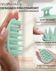 Fiora Naturals Scalp Massager Shampoo Brush - Silicon Scalp Scrubber & Exfoliator for Dandruff Removal and Hair Growth, Brush for Wet & Dry Hair, for Men, Women, Kids - BPA Free
