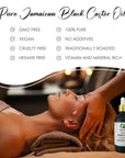 Seddy Organic Jamaican Black Castor Oil - with Rosemary & Peppermint in Glass Bottle - Cold Pressed | Hexane-Free | Promotes Hair Growth | Strengthens Hair | Hair Treatment Oil - 3.4 Fl. Oz