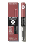 Revlon Liquid Lipstick with Clear Lip Gloss, ColorStay Overtime Lipcolor, Dual Ended with Vitamin E, 340 Eternally Tan, 0.07 Fl Oz