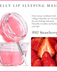 2Pc Jelly Lip Mask Overnight,Fruity Strawberry Collagen-Strawberry