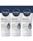 NIVEA Men Sensitive Face and Beard Moisture Gel, Gentle Face and Beard Moisturizer for Men Instantly Hydrates Skin and Conditions Facial Hair, 1.7 Fl Oz Tube, Pack of 3