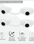 Super Sunnies Flex UV Eye Protection, FDA Compliant Tanning Bed Goggles, Red Light Therapy Glasses, 2 Pack