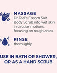 Dr Teal's Pink Himalayan Salt Body Scrub, Restore & Replenish with Pure Epsom Salt & Essential Oils, 16 oz (Pack of 3)