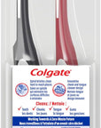 Colgate 360 Optic White Advanced Whitening Toothbrush, Adult Medium Toothbrush with Whitening Cups, Helps Whiten Teeth and Removes Odor Causing Bacteria, 2 Pack