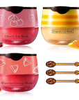 Honey Pot Lip Balm,3PCS Bee Lip (Honey+Watermelon+Cherry)