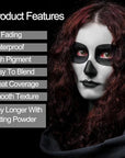 MEICOLY 3PCS Black White Light Grey Face Body Paint Stick,Halloween Zombie Skeleton Makeup Face Paint,Clown White Makeup SFX Cosplay for Adults and Kids,Eye Black Stick for Baseball & Softball