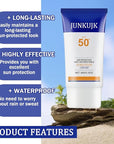 Face Sunscreen SPF 50+ PA+++,No Sticky Tinted Sunscreen for Face,Lightweight Long Lasting Travel Size Sunscreen Cream,Waterproof Face Moisturizer Hydrating Facial Sunscreen Lotion for Women Men