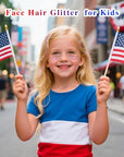 MEICOLY Red White and Blue Face Body Glitter,Sparkle Patriotic Pride Chunky Hair Glitter for Kids Women,4th of July Accessories Outfits for Women