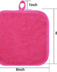 Makeup Remover Cloths for Face, Eye, Lips - Reusable Makeup Remover Pads Soft Microfiber Facial Cleansing Cloths 8 x 8 inch 6 Pack (Dark Pink)