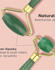 Beauty by Earth Jade Roller for Face - Smoothes Fine Lines & Wrinkles, Face Massager Skin Care Tools with Small Eye Roller for Puffy Eyes, De-Puffing & Firming Facial Tool, Self Care Gifts for Women