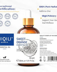 HIQILI 30ML Sweet Orange Essential Oil - Pure and Natural for Diffuser, Skin - 1 Fl Oz