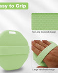 Silicone Body Scrubber, Exfoliating Body Scrubber for All Skin Types, Handheld Shower Brush with Rich Lathering and Easy Cleaning (Green)