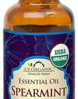US Organic 100% Pure Spearmint Essential Oil - USDA Certified Organic, Steam Distilled - W/Euro droppers (More Size Variations Available) (30 ml / 1 fl oz)