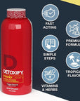 Detoxify – Ready Clean Herbal Cleanse – Tropical – 16 oz – Professionally Formulated Herbal Detox Drink – Enhanced with Milk Thistle Seed Extract & Burdock Root Extract – Plus Sticker.
