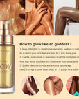 Body Shimmer Oil, Waterproof Long Lasting Moisturizing Bronze Gold #02) 1oz