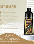 Red Hair Dye Shampoo, Instant Hair Color Shampoo, Natural Red Hair Dye, Covers Gray in Minutes, Long Lasting Burgundy Hair Dye, Champu Para Canas, 16.90 Fl Oz