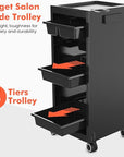 TASALON New Salon Trolley Cart with Wheels for Extra Storage, 5 Drawers & Dryer Holder, Space Saving Salon Cart with Lighter & Strong Material, Multipurpose Beauty Cart, Hair Cart, Tattoo Tray Cart