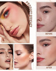 Korean Hydrating Lightweight Foundation Stick with Brush, Multi-Use Foundation Makeup, Waterproof, Full Coverage, Pink Velvet, All Skin Types