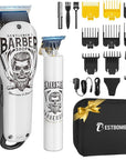 BESTBOMG® Hair Clippers & Trimmer Ceramic T-Blade Cordless Haircut Sets Rechargeable 2000mAh/1200mAh with 10 Guide Combs & for Men/Father/Husband/Boyfriend