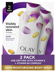 Olay Body Wash for Women, Age Defying with Vitamin E, 24hr Moisturizing, Hydrating & Refreshing, B3 Vitamin Complex, Free of Parabens & Phthalates, For All Skin Types, Scented, 22 fl oz (Pack of 2)
