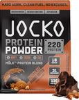 Jocko Mölk Whey Protein Powder 22g Sugar Free Monk Fruit Blend - Muscle Recovery & Growth, Packaging May Vary (31 Servings, Chocolate Peanut Butter)