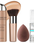 AirBrush Silky Mist Foundation Spray Makeup With Primer and Brush, Full Coverage Foundation for Smooth Radiant Finish, Breathable Lightweight Hydrating (#2 Beige)