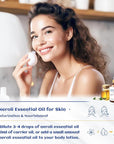 HIQILI Neroli Essential Oil 3.38 Fl Oz, Pure Natural Neroli Oil for Skin, Diffuser, Includes 10ML Travel Bottle - 100ML