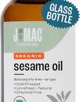 J MAC BOTANICALS Organic Sesame Oil Glass bottle