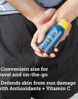 Travel Sunscreen Spray for Face & Body, SPF 50 Spray Sunscreen Infused with Vitamin C & Antioxidants, No White Residue, Water & Sweat Resistant, Lightweight, Hydrating, 1.87oz, 4pk