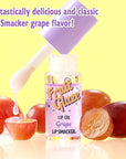 Lip Smacker Fruit Glaze Lip Oil, Ultra-Hydrating & Moisturizing with High-Shine Finish, Plush Applicator for Effortless Glide, Delicious Non-Sticky Flavor - Grape