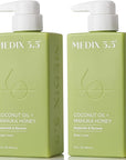 MEDIX 5.5 Coconut Oil Lotion W/ Manuka Honey Cream Skin Care Face Moisturizer & Body Cream | Firming Coconut Oil For Skin Minimizes Look Of Dry Skin, Cellulite, Stretch Marks, & Wrinkles, 2-Pack