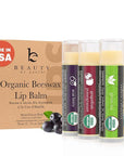 USDA Organic Lip Balm - USA Made with Natural Ingredients, 4 Pack Multi Flavor Lips Moisturizer, Moisturizing Lip Care, Beauty Gifts & Small Birthday Gifts, Moisturizer Chapstick Care for Dry Lips