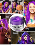 Purple Temporary Hair Color Wax, Instant Natural Violet Hairstyle Cream Dye, Washable Styling Pomades for Girls Women Youth, Disposable Coloring Mud for Party Cosplay DIY Halloween
