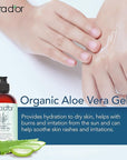 PURA D'OR 16 Oz ORGANIC Aloe Vera Gel - Lavender - All Natural - ZERO Artificial Preservatives - Deeply Hydrating & Moisturizing - Sunburn, Bug Bites, Rashes, Small Cuts, Eczema Relief - Skin & Hair